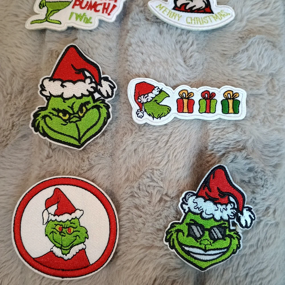 Grinch Christmas Patches Set